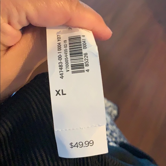 NWT black ribbed one shoulder swim suit - Picture 2 of 3